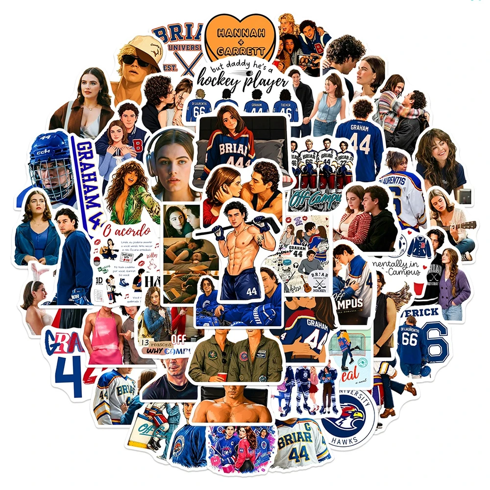 10/30/50 Stück Amerikanische TV-Serien Off-Campus-Aufkleber Beliebte Cartoon-Sticker DIY Gitarren-Gepäck-Scrapbook Hockey-Romantik-Aufkleber Spielzeug