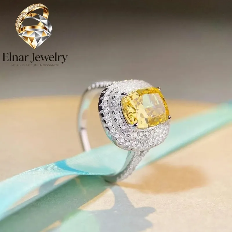 

Elnar Jewelry Luxury Solid Platinum PT950 Women's Diamond Ring Ring Full Diamond Moissanite Diamond Ring