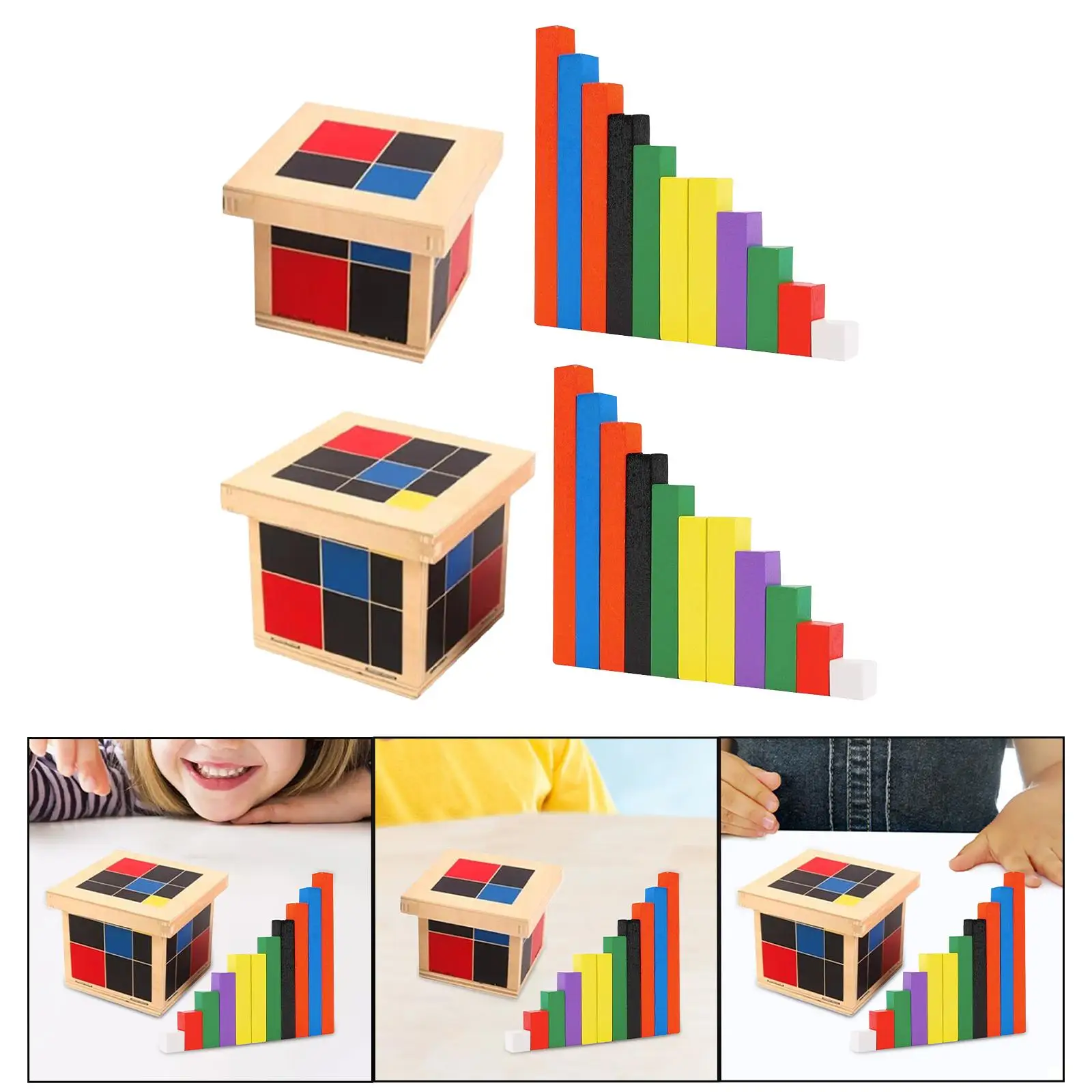 

Wooden Cube Toy Early Educational with Wooden Sticks Interactive Toy Kid Math Learn Toys for Children Baby Boys Girls Kids