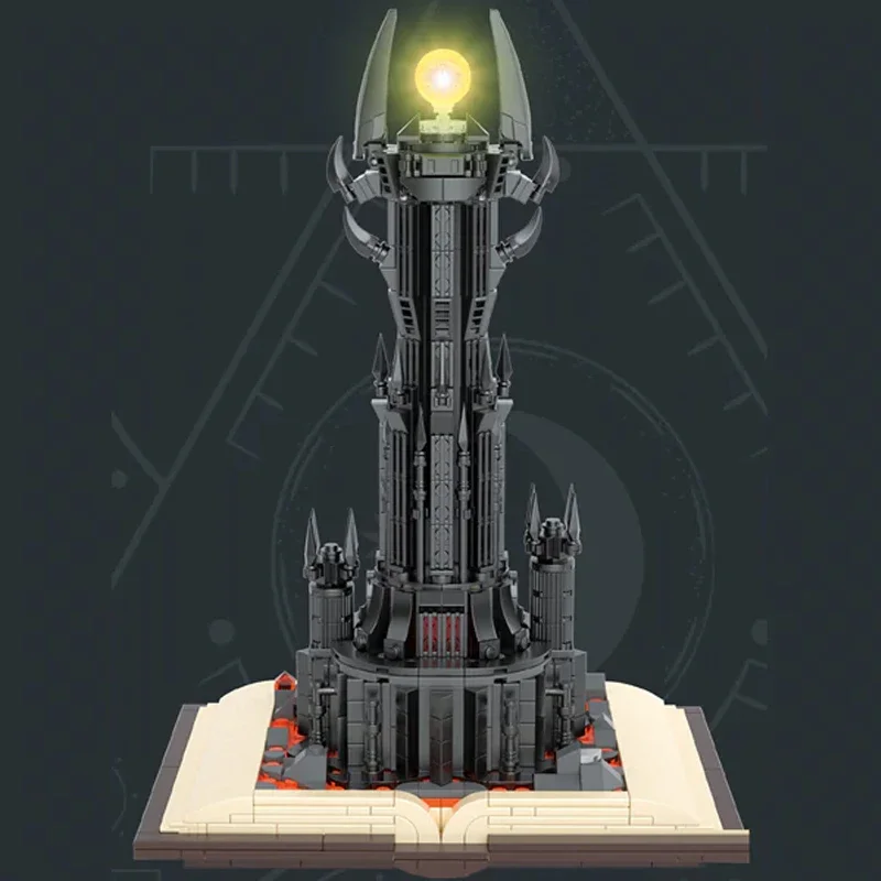 969PCS  Lords Rings Building Blocks Magic Movie Gastle on Book Sauron Eye Model LED Assemble Brick Collection Toy Boy Kids Gifts