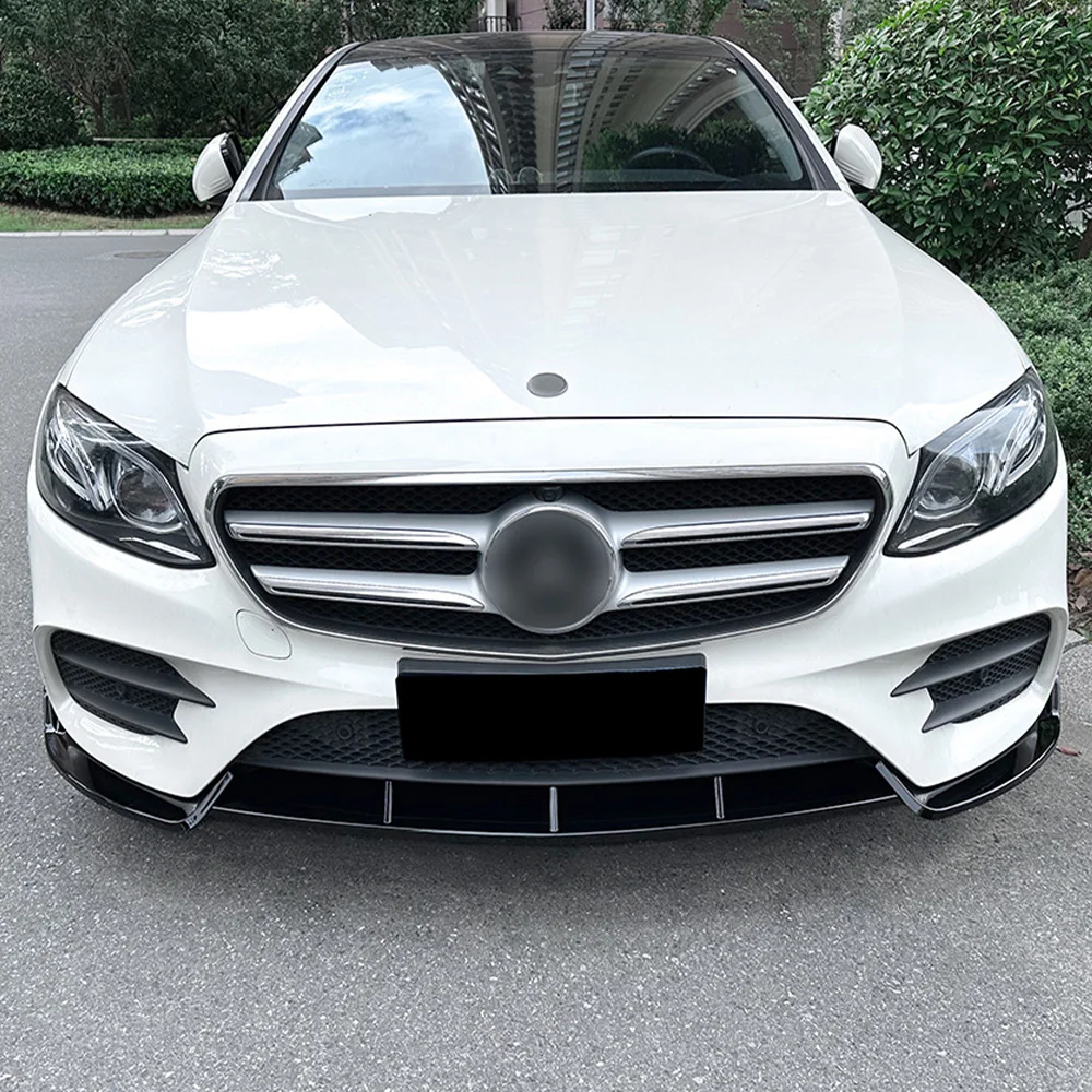 For Mercedes Benz E Class W213 E260 E300 E43 AMG 2016-2020 Front Bumpe Splitter Lip Spoiler Diffuser Body Kits Accessories Parts