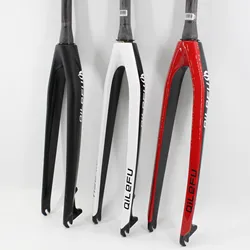 Brand new QILEFU 26&27.5&29 inch Mountain bicycle full carbon bike disc brake tapered tube front fork hard MTB 26/27.5/29er