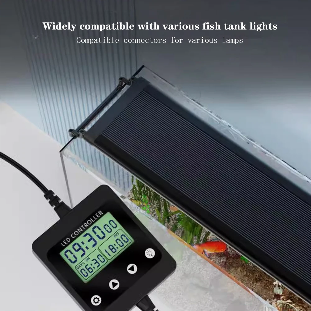 

PVC Aquarium Light Timer Aquarium LED Light Dimmer Controller Infinite Brightness Adjustment Fish Tank Lamp Timer And Dimmer