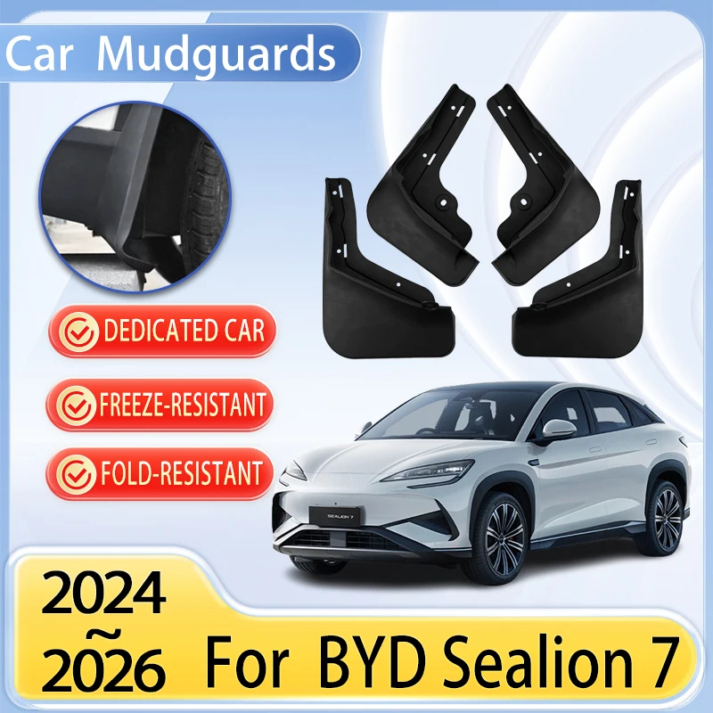 

Car Mudguards Parts For BYD Sealion 7 07 EV 2024 2025 2026 4PCS Front Rear Mudflap Fender Flare Cover Guard Auto Mud Accessories