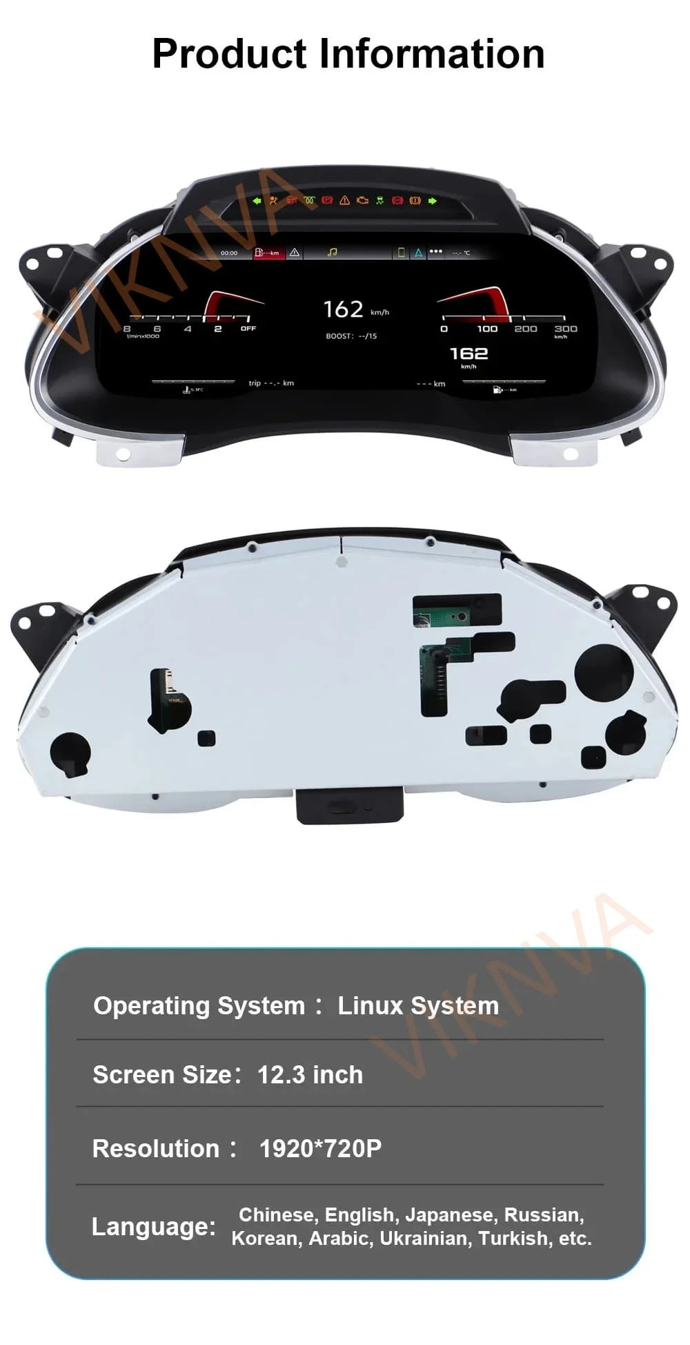 

Digital Instrument Cluster Display Suitable For Audi A4 2009-2012 CarPlay Android Auto Speedometer Upgrade,Dashboard,Gaug,12.3''