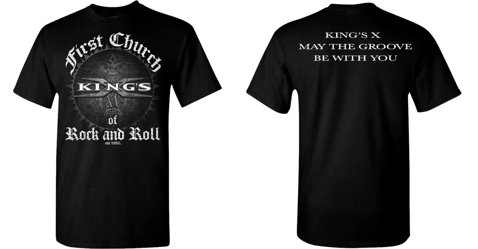 KINGS X cd lgo FIRST CHURCH OF ROCK AND ROLL Official SHIRT MED New est. 1980