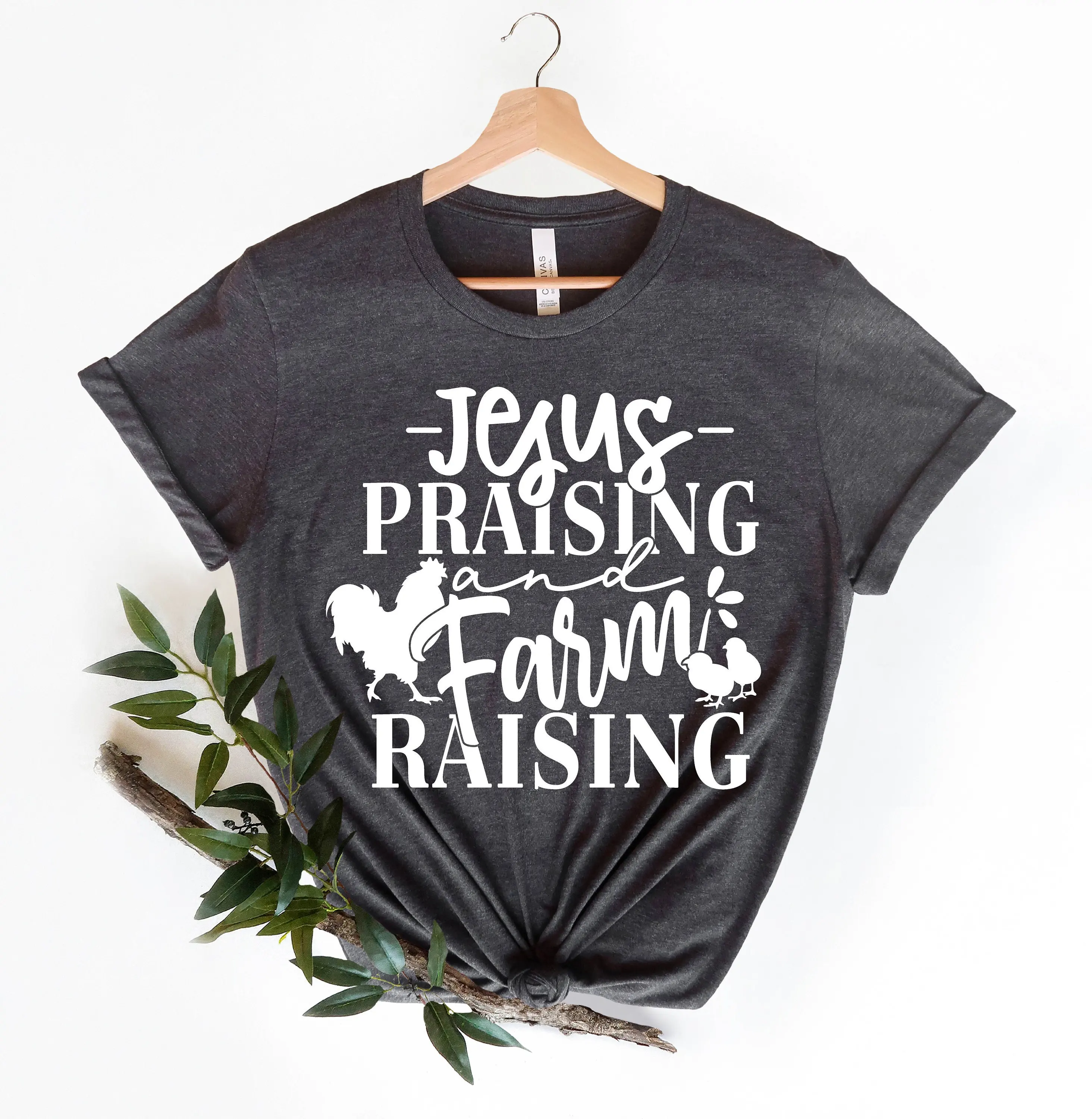 

Jesus Praising And Farm Raising T Shirt Christian Country Life Bible Verse Chickens
