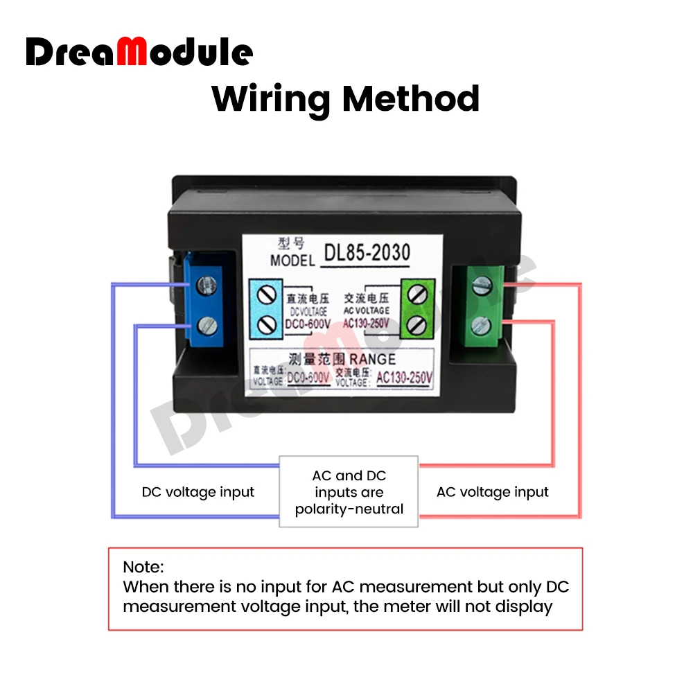 Imagem -02 - Voltímetro Digital Dl852030 ch ac 80150v dc 0-99.9v Adequado para Comutação Power Inverter Distribuição Automação Etc ac dc