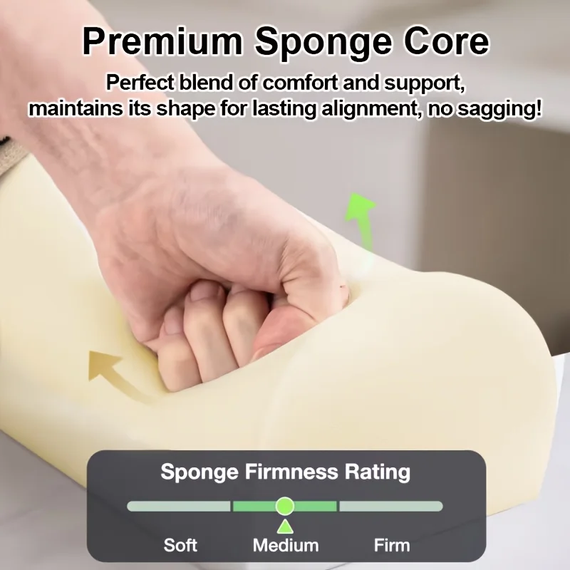 Semi-Circular Massage Table Support Cushion with Handles Leg Positioning Pad for Massage Bed Knee Neck Back Relief