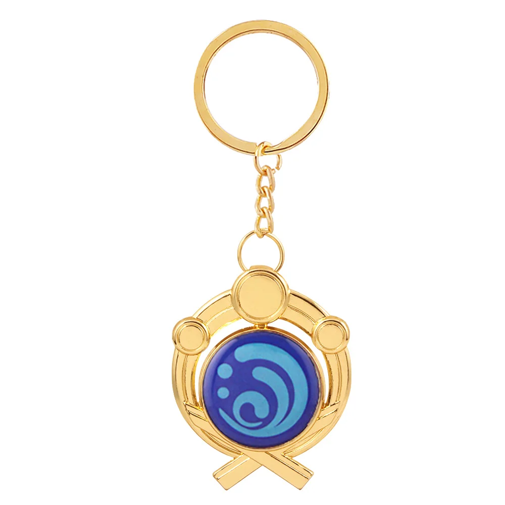 Genshin Impact Double Sided luminous Inazuma Keychain Element Vision God\'s Eye Mondstadt Liyue Snezhnaya Pendant Keyring Jewelry