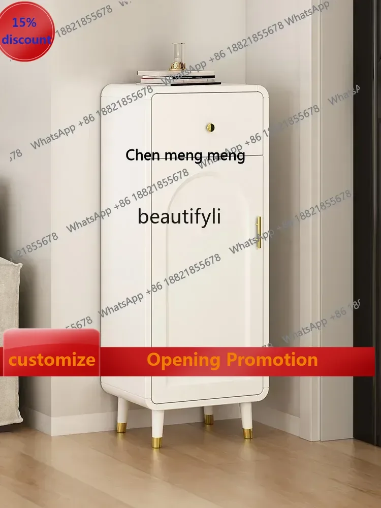 

B7304 ss Home Shoe Cabinet Cream Style Entrance Cabinet Integrated Wall Large Capacity Door Storage