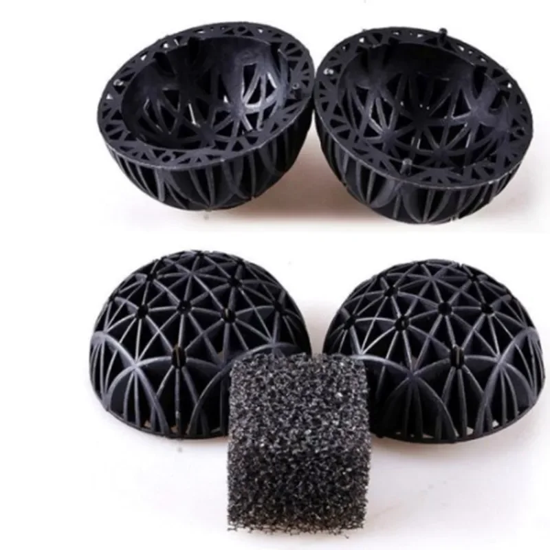 20/50/100pcs Aquarium Pond Reef Bio Black D16mm Balls Fish Tank Air Pump Canister Biochemical Cotton Filter Sponge Media FA005