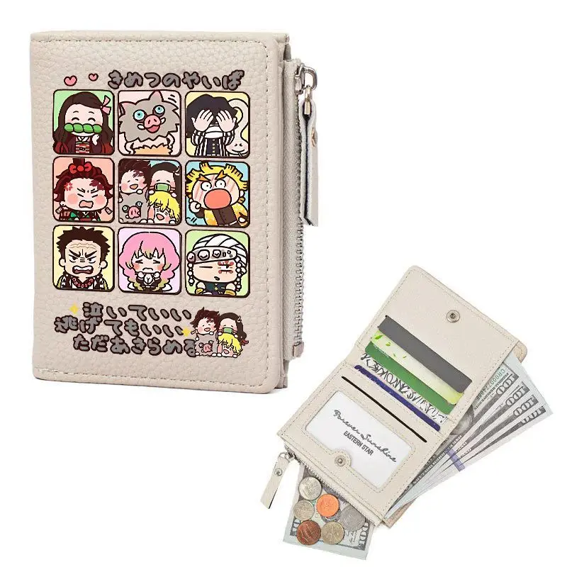 

Demon Slayer anime Mugen Castle peripheral Tanjiro fan zipper coin purse large capacity Midouzi folding card holder wholesale