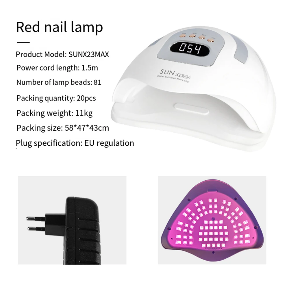 High Power Nageldroger 380 W voor Gel Nagels Snelle Cure Droger met 81 LED 4 Timer Nagel Lichttherapie lampen Uv Nagellamp