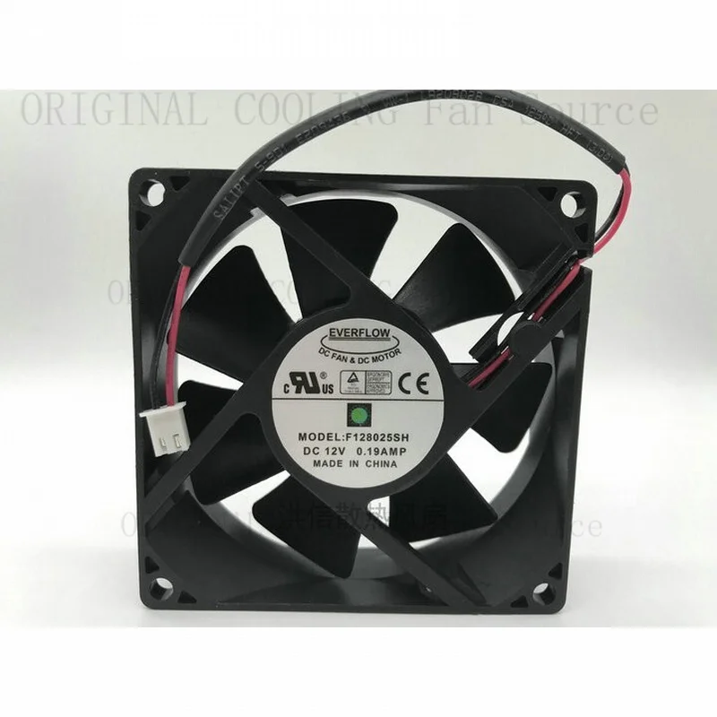 HH FOR EVERFLOW F128025SH 8025 12V 0.19A 80*80*25MM 80mm cooling fan 2pin