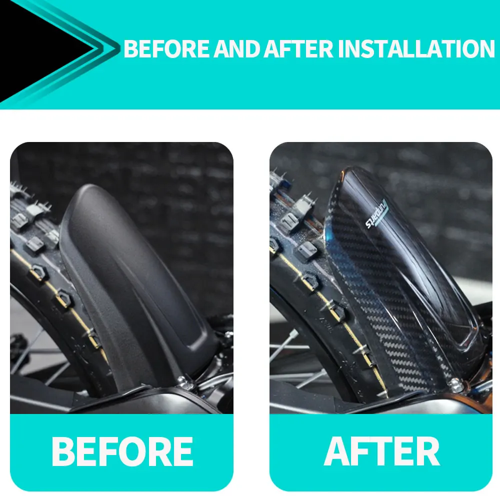 Funparts Carbon Fiber Motorcycle Rear Wheel Fender Mudguards For Surron Sur-Ron Sur Ron Lightbee Light Bee X S L1E