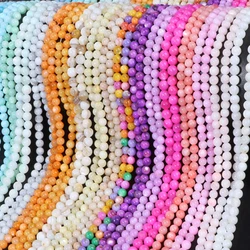 4MM Colorful Natural Freshwater Shell Beads Round Dyed Shell Loose Beads For Jewelry Making DIY Bracelet Necklace Accessories