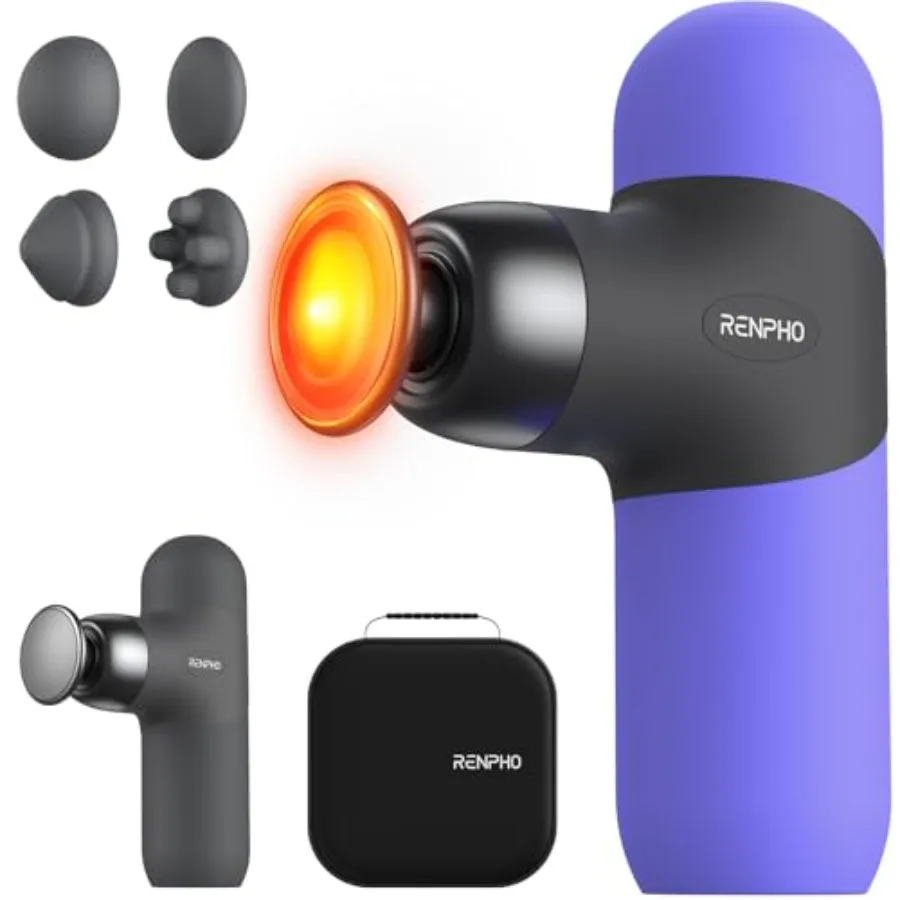 

Мини-термассажный пистолет с подогревом для облегчения мишеней мышц: портативный перкуссионный массажер для глубоких тканей с регулируемым Intensi