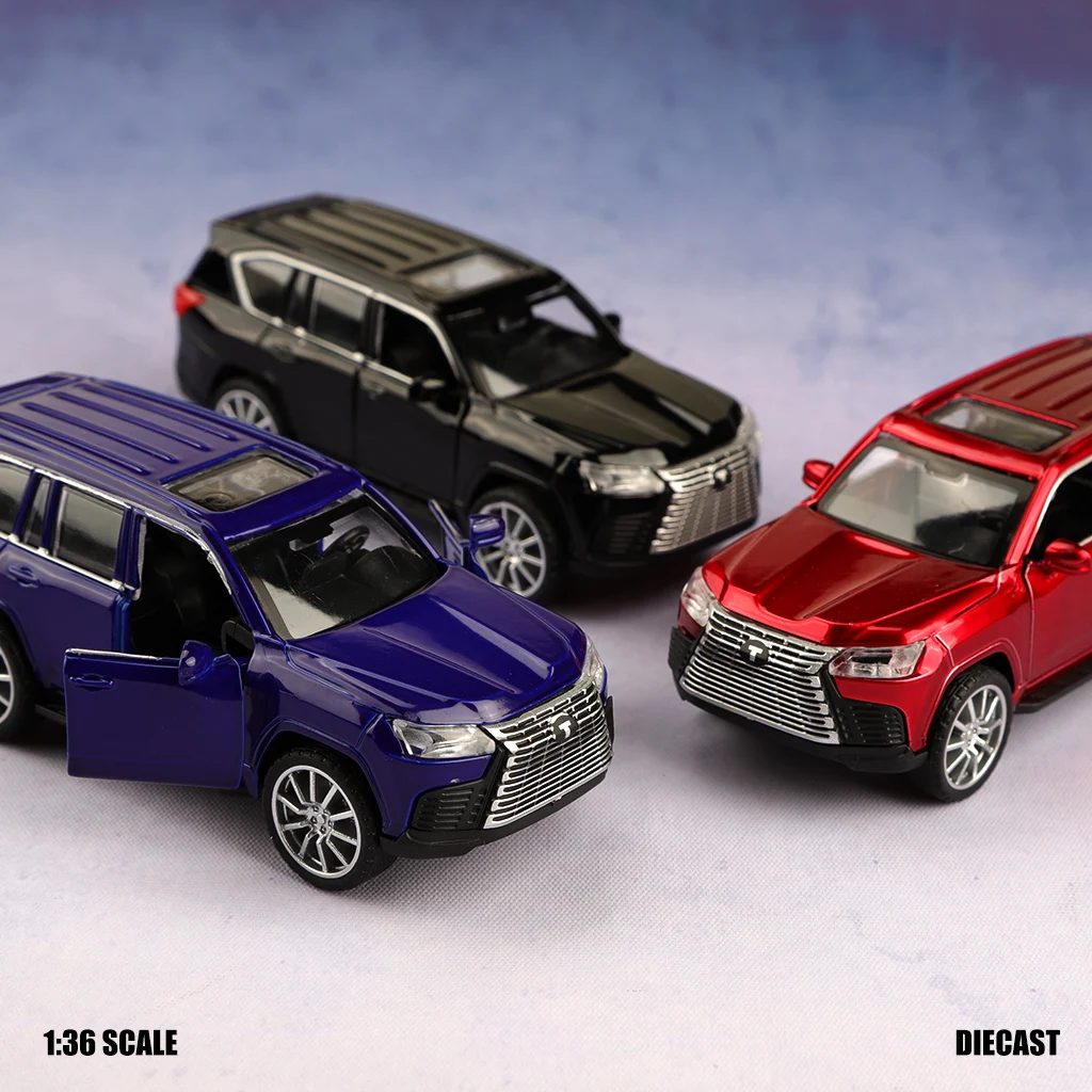 (Model SUV-a ze stopu metalu) LX570 w skali 1:36, terenowy samochód z napędem pull-back, terenowy samochód ze stopu metalu z napędem pull-back, fajny samochód ze stopu metalu