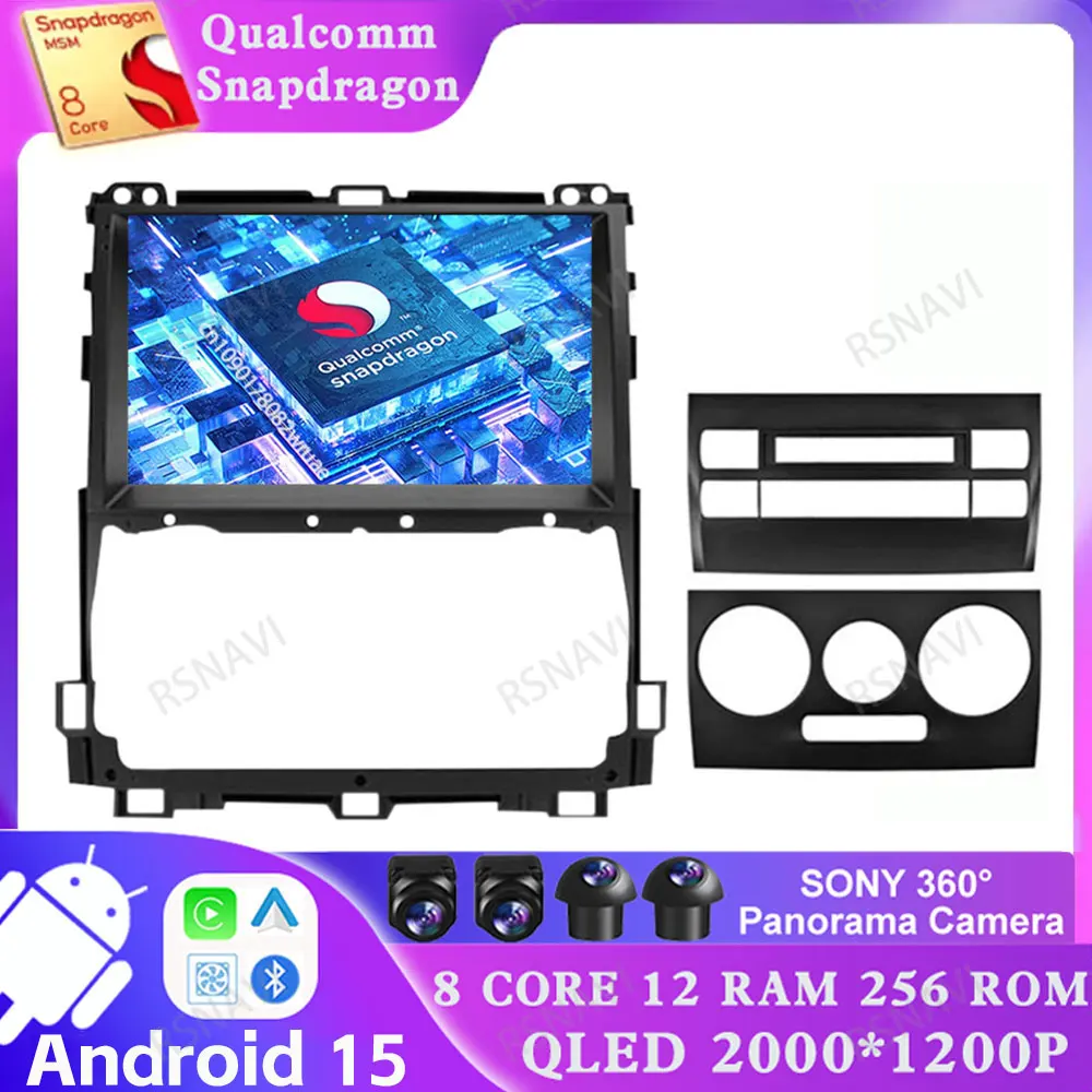 

Android 15 for Toyota Land Cruiser Prado 120 3 III 2002-2009 Head Unit DSP Multimedia Stereo Car Radio QLED GPS 5G WIFI 4G LTE