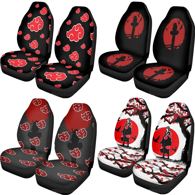 

2pcs Naruto Car Seat Cushion Pad Anime Red Cloud Universal Auto Seat Cover Interior Decoration Car Seat Protective Accessories