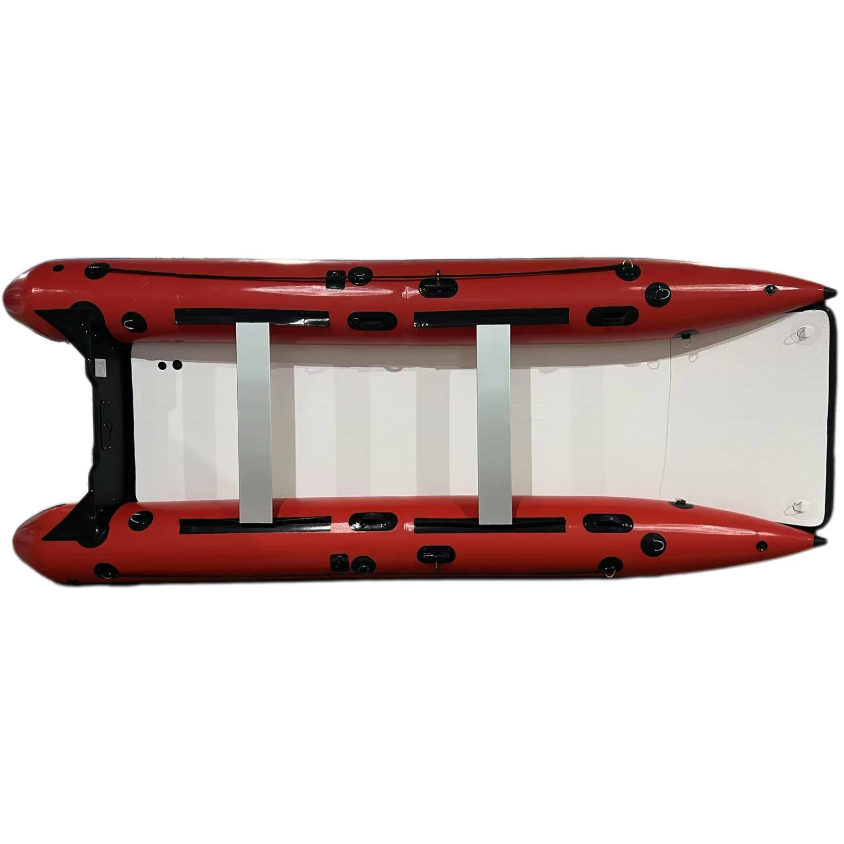 

High Quality 14ft 1.2mm Aluminum Floor Catamaran CE Certified PVC Fishing Inflatable Speedboat 6 Person Folding Hypalon