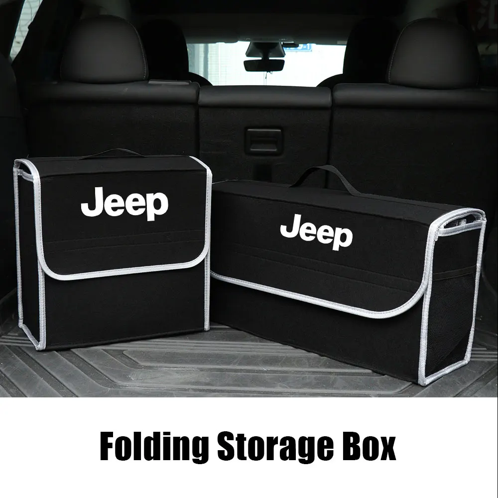 Car Folding Storage Box Large Capacity Felt Organzer Bag Accessories For JEEP Renegade Patriot Weangler Cherokee Compass Rubicon