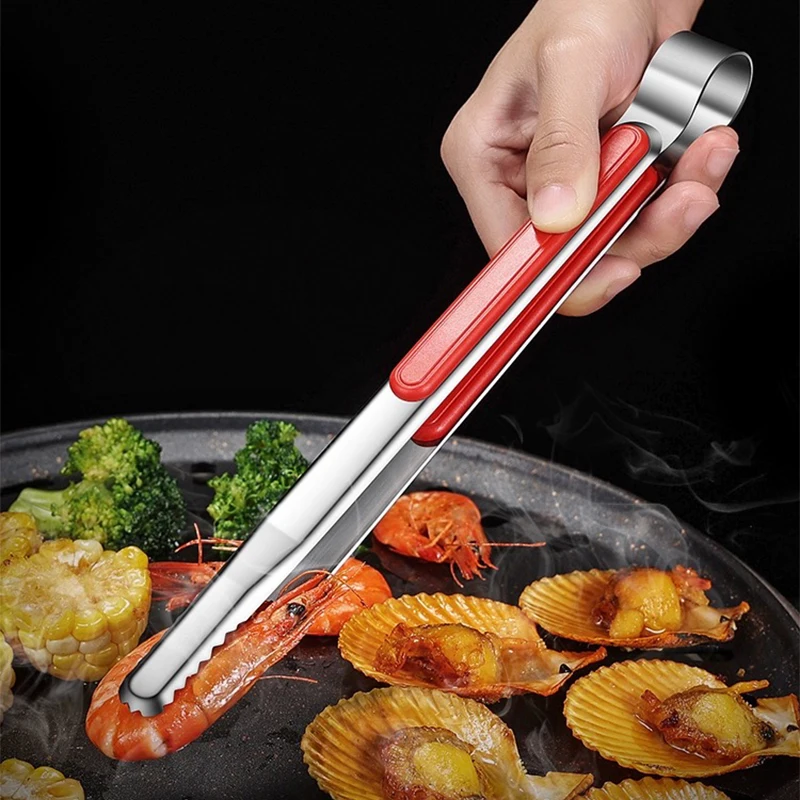 Stainless Steel BBQ Grill Tongs Food Cooking Tools Hot Pot Buffet Clip Baking Bread Steak Clip Kitchen Tools view 4