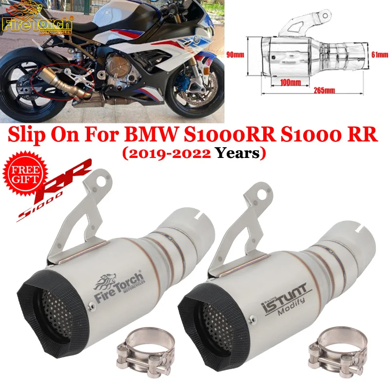 

Motorcycle GP Exhaust Escape System Pipe Slip On Link Pipe CNC Muffler Moto For BMW S1000RR S1000 RR 2019 2020 2021 2022