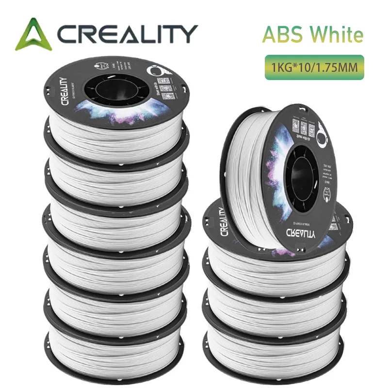 CREALITY Officieel ABS Filament 1.75mm 10KG, Geoptimaliseerd voor Ender 3/Ender 5/CR-10 Sets, Hoge Slagvastheid & Precisie