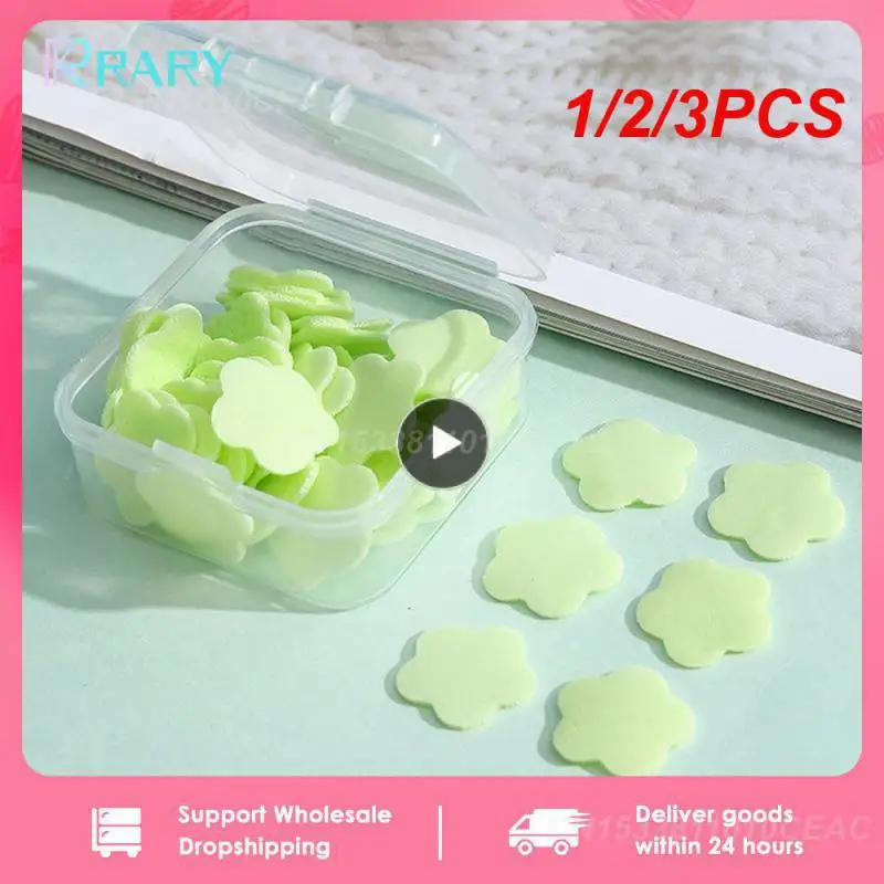 1/2/3PCS Box Portable Skin Friendly Fresh Hand Washing Toilet Soap Slice Disposable Petal Soaps Flakes Household for