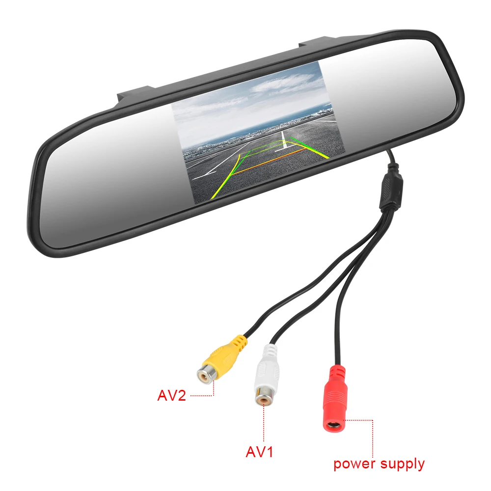 HD Video Auto Parking Monitor Car Rearview Mirror Display Universal TFT LCD Color Monitor 4.3 Inch Rearview