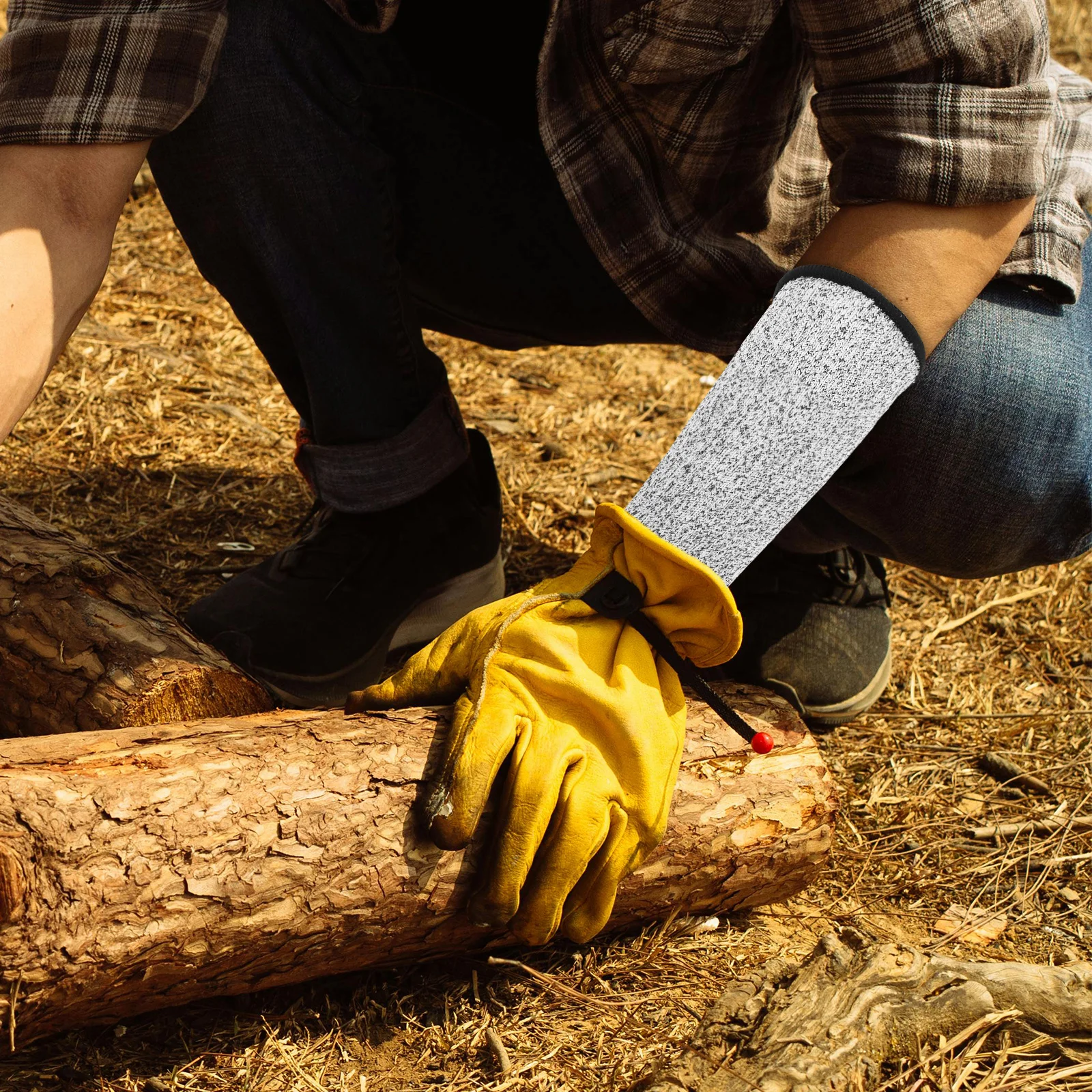 

2Pairs Cut Resistant Arm Sleeves High Strength Protective Guards for Outdoor Camping Gardening Work Breathable Comfortable Anti