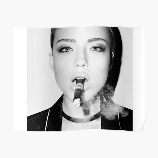 Cigar Smoking Woman  Poster Print Decoration Vintage Painting Picture Wall Home Mural Funny Art Decor Room Modern No Frame