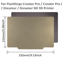 ENERGETIC 232x152mm Flashforge PEI Flexible Build Plate Textured PEI for Creator Pro/2,Creator Max/2,Dreamer,Inventor 3D Printer