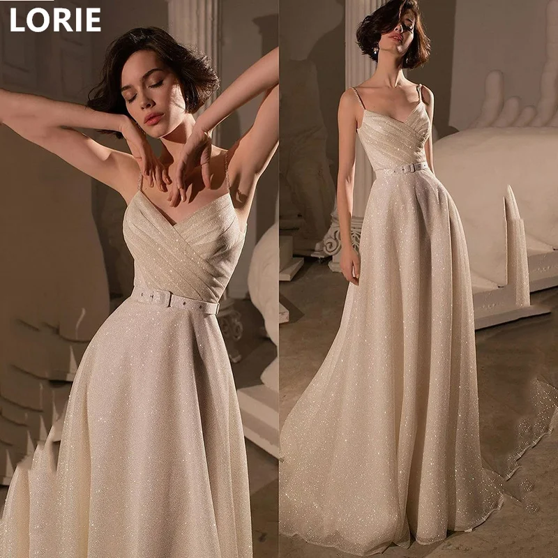 

LORIE A-line Shiny Glitter Wedding Dresses Applique Sweethear Princess Bridal Gown Elegant Wedding Gowns Customized 2024