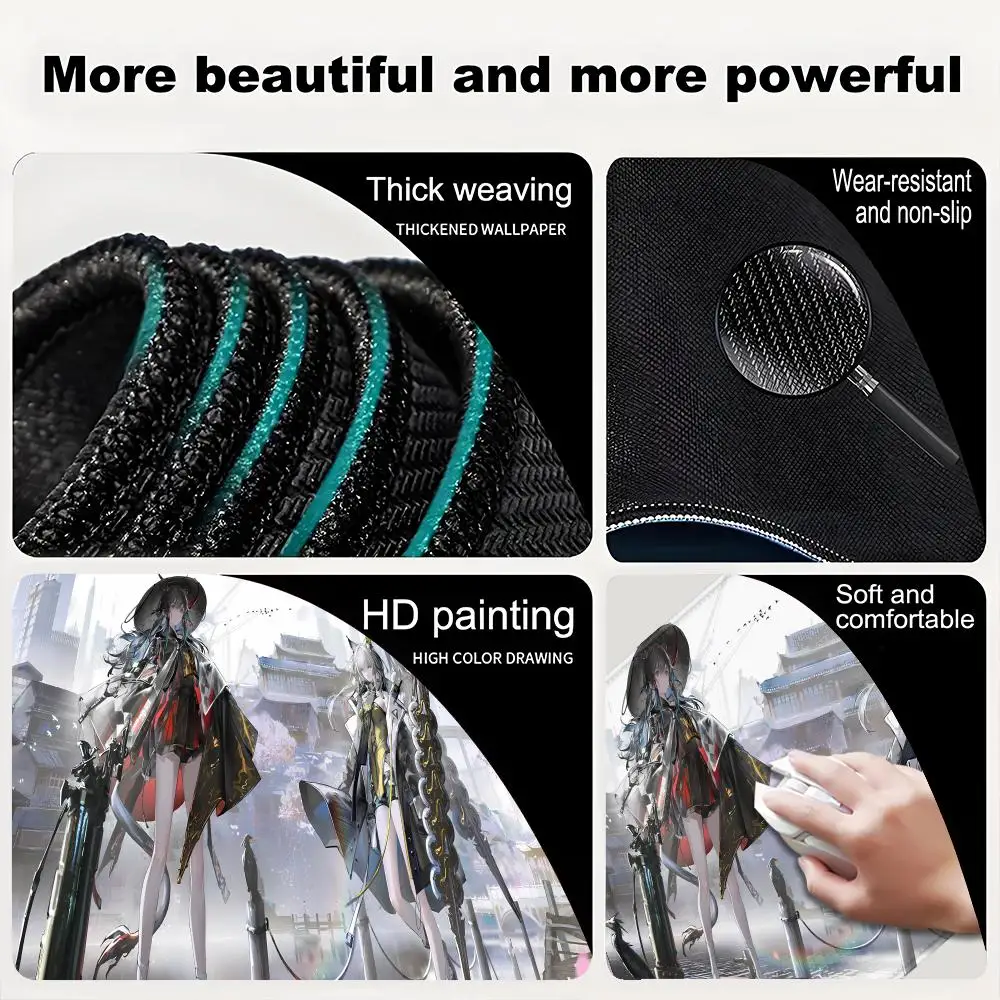 Arknights Animation Beautiful patternsOffice Computer Desk Mat Table Keyboard Big Mouse Pad Laptop Cushion Nonslip Decor
