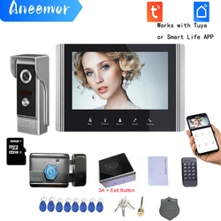 WiFi Intercom with Electric Lock 3A Remote Access Control Villa Wired 7'' Tuya Smart Video Door Phone Doorbell Camera for Home