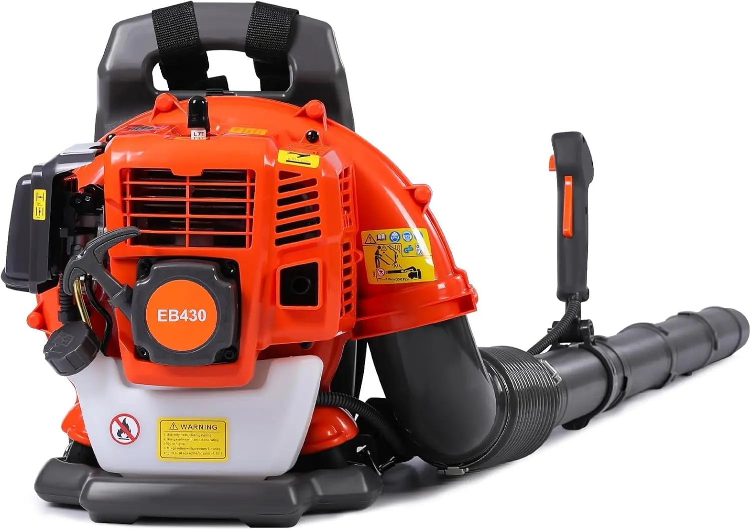 

52cc Backpack Leaf Blower Gas Powered 550 CFM 230 MPH High Airflow for Lawn Care Low Vibration Harness Clears Leaves Debris