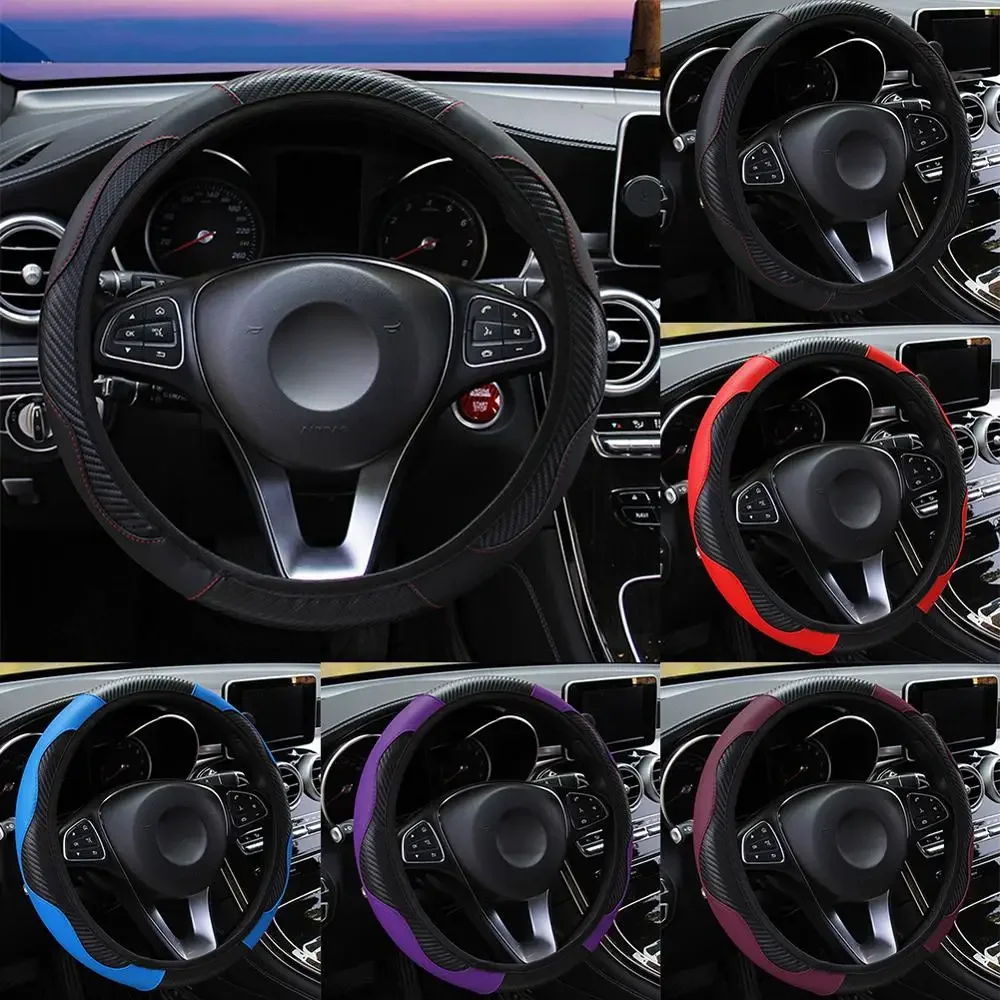 38CM Car Steering Wheel Cover Auto Steering Wheel Braid On The Steering Wheel Cover Case Funda Volante Universal Car Accessories