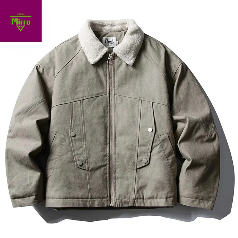 

Men Vintage Winter Jackets Thicken Warm Parkas Coats Harajuku Loose Bubble Jackets Outwear