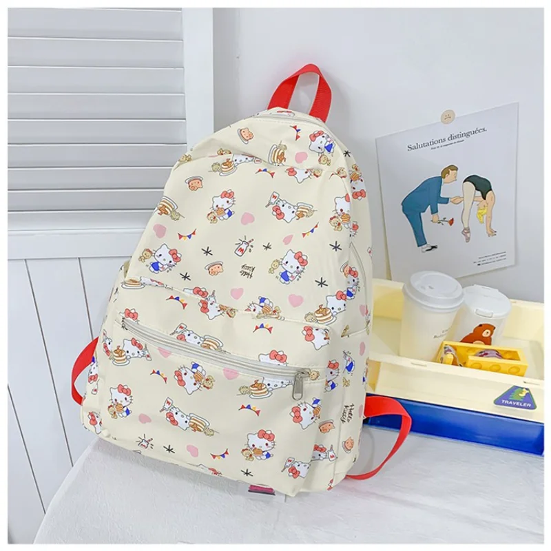 Sanrio Hello Kitty cartoon large capacity lightweight student schoolbag cute childlike anti-splashing women's backpack handbag