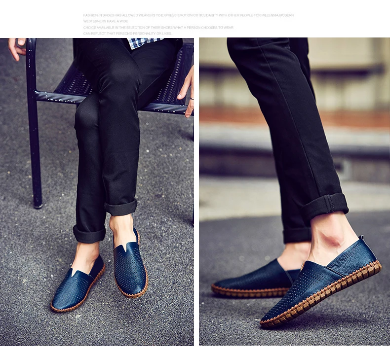 Mode männer Fahren Schuhe Handgemachte Leder Männer Müßiggänger Weiche Atmungsaktive männer Casual Schuhe Zapatillas Hombre Große Größe 38-48 – Detail 26