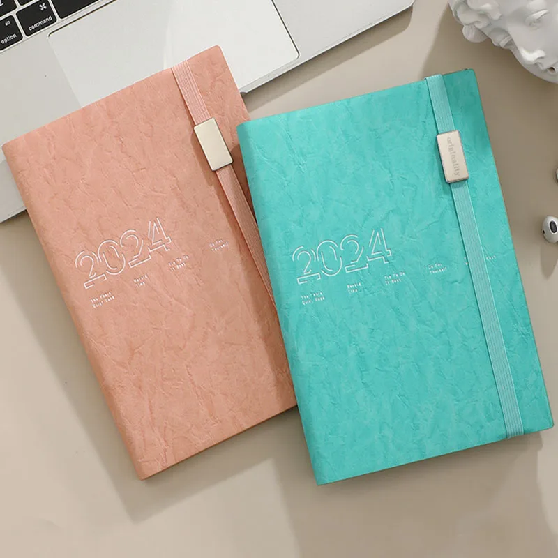 A5 Diary Notebook 312 Pages Vintage Soft Leather Bandage Planner Schedule Office Work Business Notebook School Supplies Statione