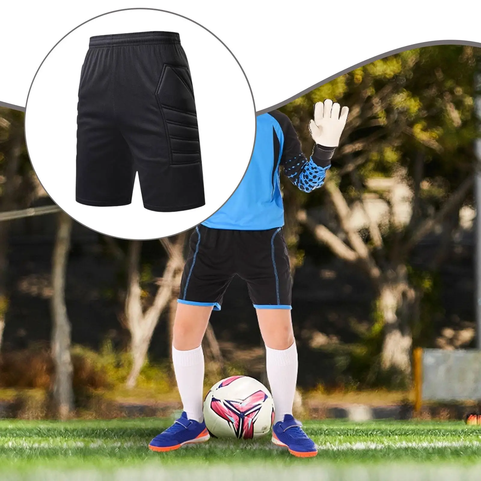 Impact Absorbing Soccer Shorts for Men Padded Protection Shorts for Basketball and Football
