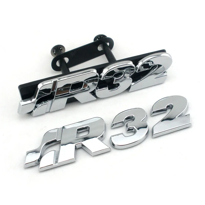 Golf R32 R35 R36 Chrome Front Grille Badge Emblem GOLF TDI R 3.2L V6 Rear Boot Tailgate Badge logo for Golf 4 / 5 (1997-2008)