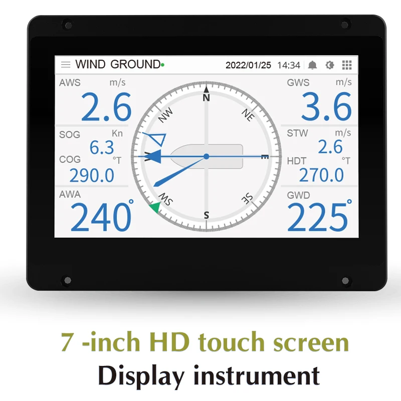 Touch screen nmea waterproof anemometer outdoor marine environmental