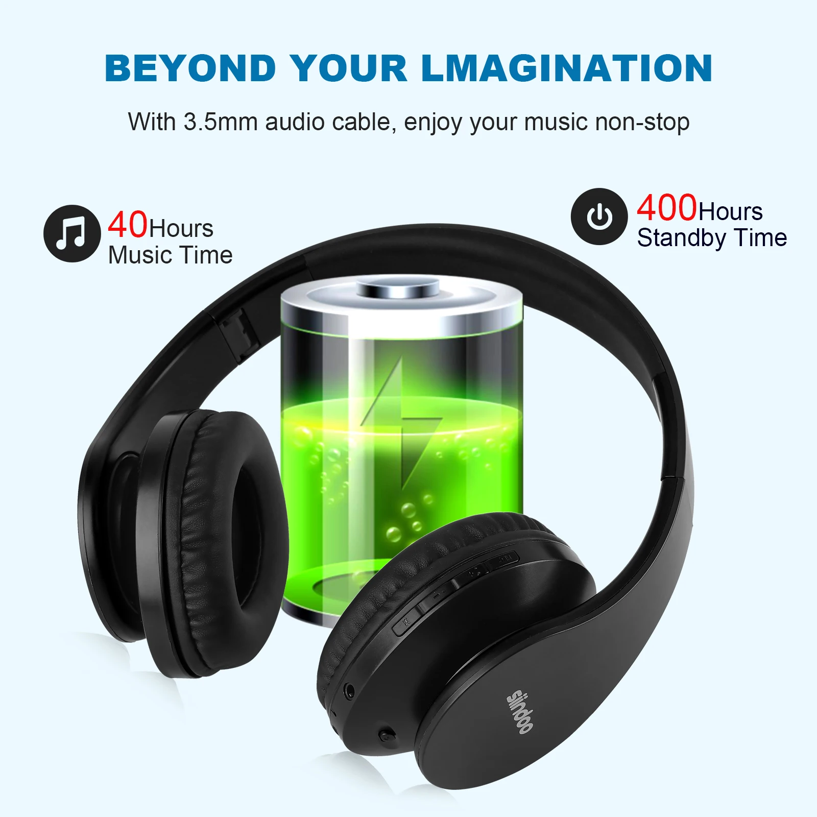 Siindoo JH-812 سماعة لاسلكية تعمل بالبلوتوث سماعات مع بطاقة SD FM طوي سماعة ستيريو سوبر باس هيئة التصنيع العسكري لأجهزة الكمبيوتر المحمول التلفزيون جديد وصول #3