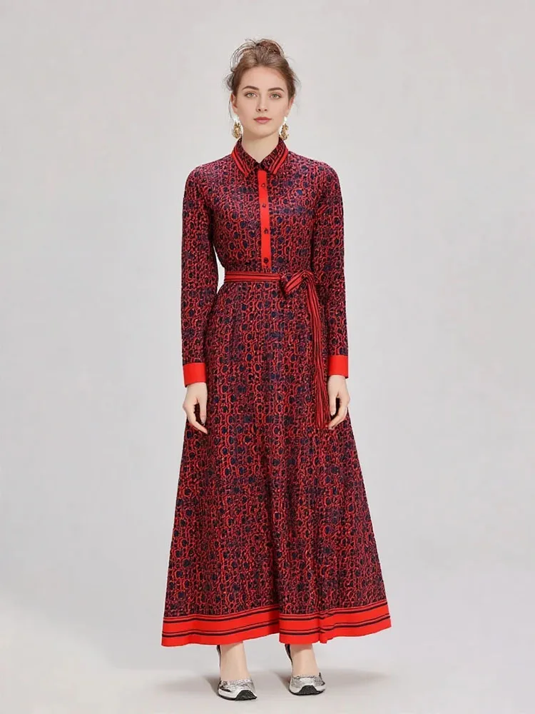 

2026 весеннее новое женское универсальное платье трапециевидной формы в европейском и американском стиле с принтом на талии и утягивающим принтом