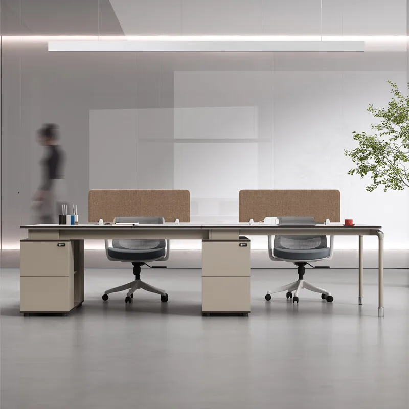 Modern organizer workstation desk office furniture, suitable for 6-person L-shaped cubicles